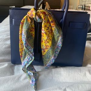 Anthropologie Floral Square Scarf for Neck / Purse